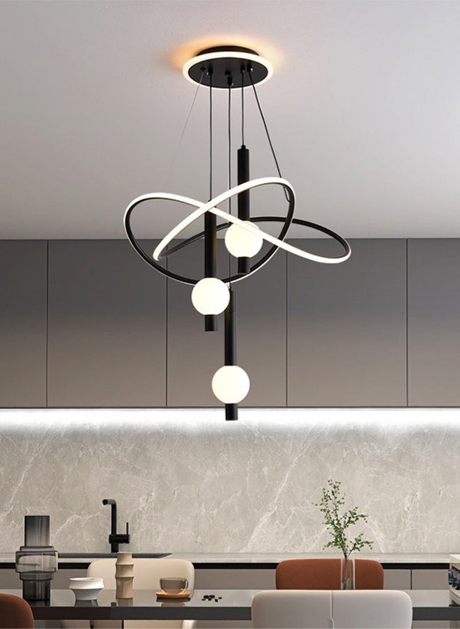 أبيكس الحديثة الحد الأدنى LED قلادة الضوء مع تأثير تغيير 3 ألوان - تصميم الألومنيوم الأنيق لغرفة المعيشة وغرفة النوم ومنطقة الطعام ومدخل - مصباح السقف القابل للتخفيف ، لا يتضمن مفتاح الجدار ، المصابيح لغرفة المعيشة - Image 3