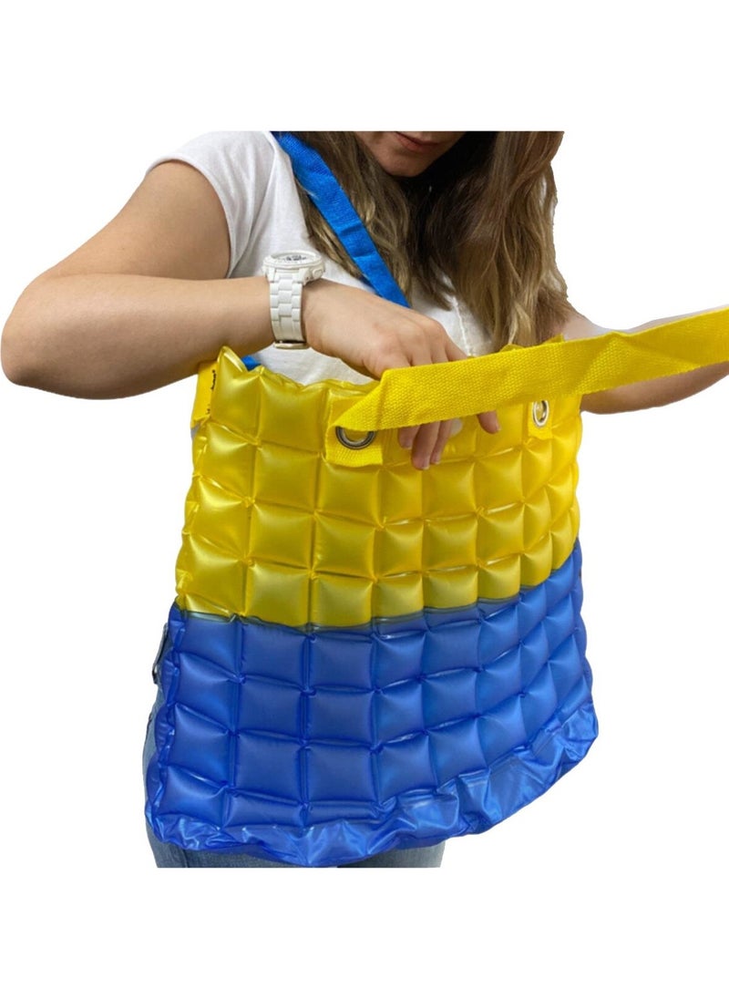 Louisiana Polo Women's Beach Bag Yellow Blue Inflatable Shoulder Bag BR06  - Image 4
