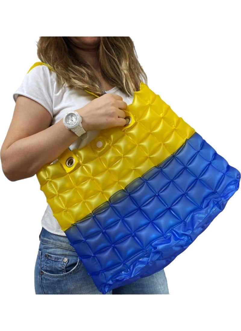 Louisiana Polo Women's Beach Bag Yellow Blue Inflatable Shoulder Bag BR06  - Image 5