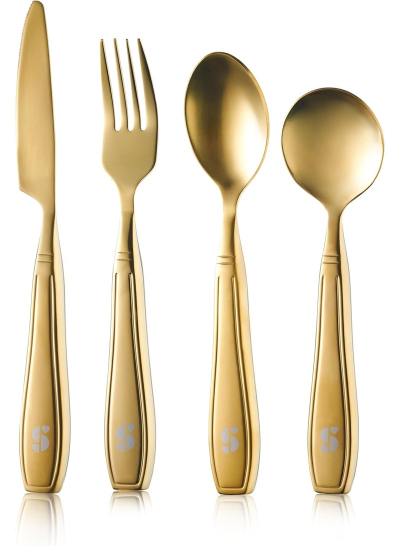 Special Supplies Premium Stainless Steel Weighted Silverware for Parkinson's Patients- Weighted Utensils for Tremors and Parkinson's Patients-Wide Non-Slip Grip, Easy to Clean - Flatware for Elderly - Image 1
