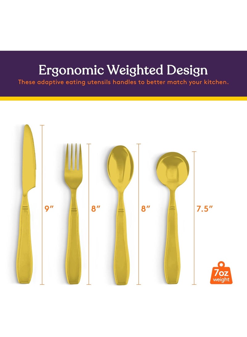 Special Supplies Premium Stainless Steel Weighted Silverware for Parkinson's Patients- Weighted Utensils for Tremors and Parkinson's Patients-Wide Non-Slip Grip, Easy to Clean - Flatware for Elderly - Image 3