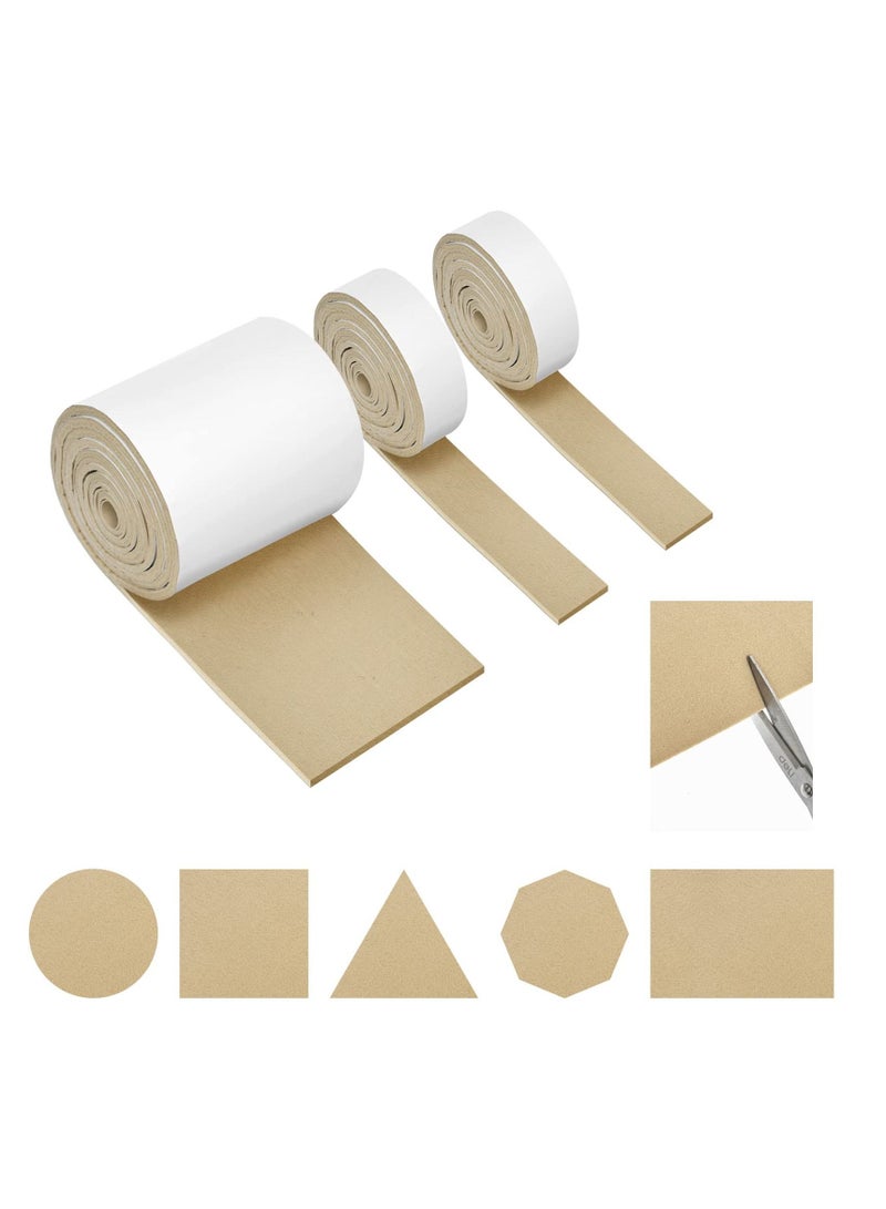 Furniture Pads Floor Protectors Felt for Feet Self Adhesive Premium Anti Scratch Chairs Beige 3 Rolls - Image 1