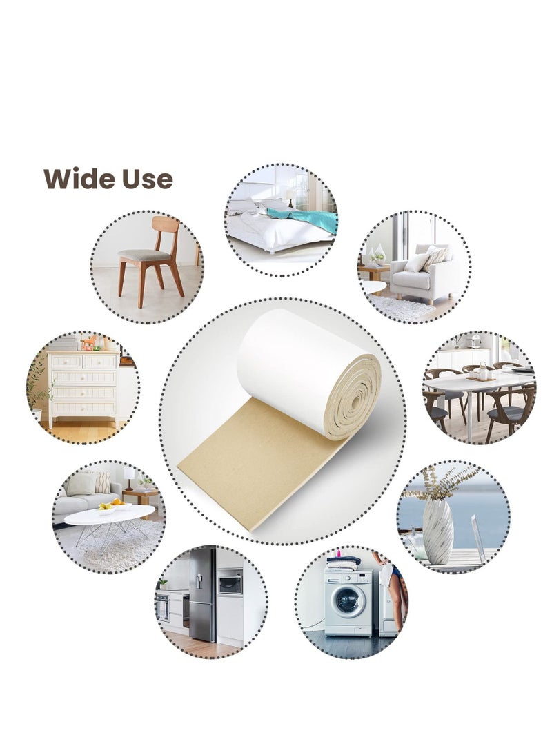 Furniture Pads Floor Protectors Felt for Feet Self Adhesive Premium Anti Scratch Chairs Beige 3 Rolls - Image 4
