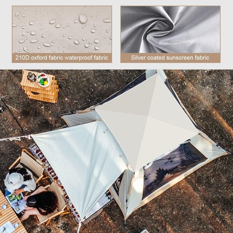 شاربدو خيمة التخييم الأوتوماتيكية خيمة المظلة الهيدروليكية الأوتوماتيكية للتخييم والمشي لمسافات طويلة والسفر أو الشاطئ (تتضمن حصيرة مقاومة للرطوبة) - Image 5