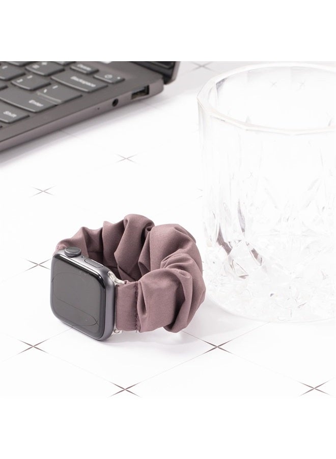 MEULOT Scrunchie Watch Bands for Women Compatible with Apple Watch Bands Series 8 7 6 5 4 3 2 1 SE, Soft Elastic Replacement Wristband for iWatch Bands 38mm 40mm 41mm 42mm 44mm 45mm (Smoke Violet 4M)