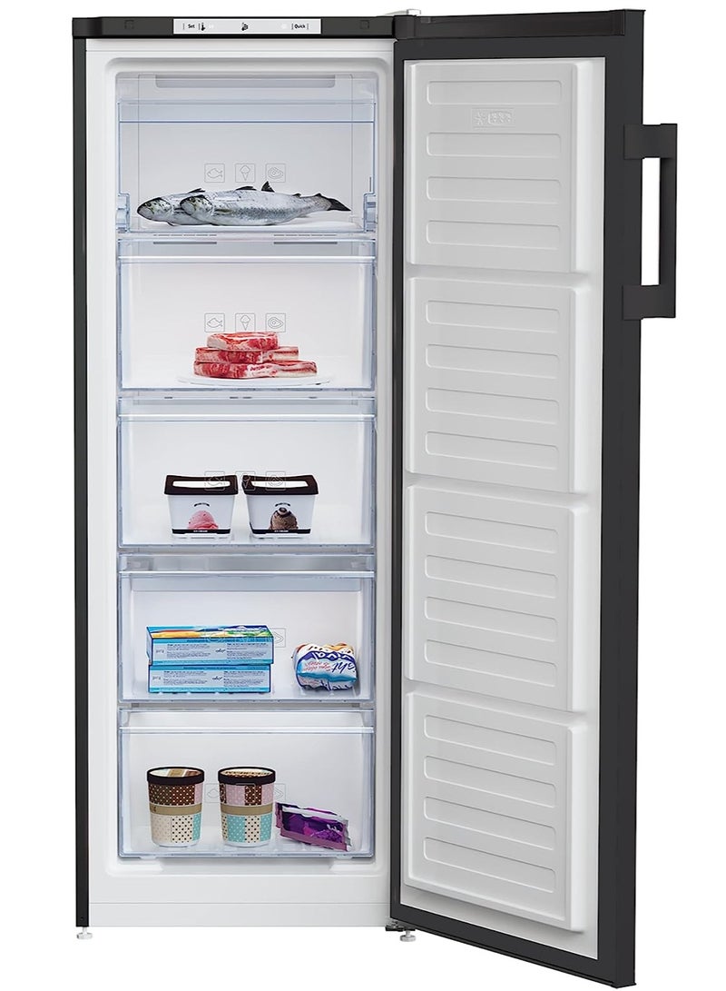 Beko Up Right Freezer - 168 Litres - 5 Drawers - Top LED Indicator - Fast Freeze - RFNM200E20B Black - Image 3