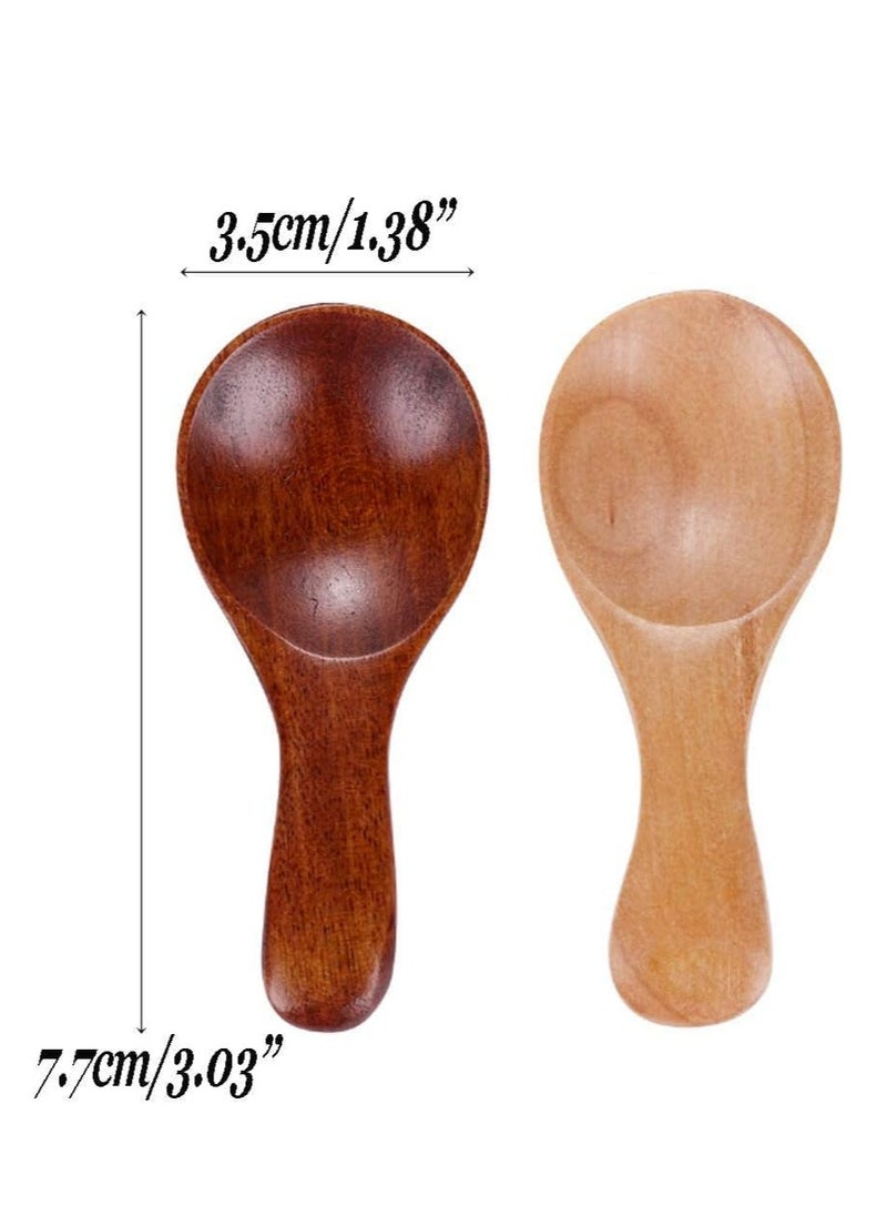 Oasisgalore 10 Pack Mini Wooden Salt Spoons, Short Handle for Jars, Spices, Condiments, Seasonings.  - Image 2