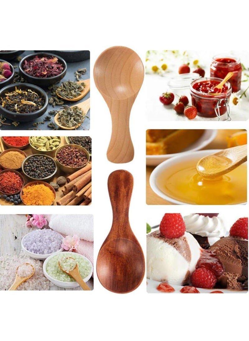 Oasisgalore 10 Pack Mini Wooden Salt Spoons, Short Handle for Jars, Spices, Condiments, Seasonings.  - Image 3