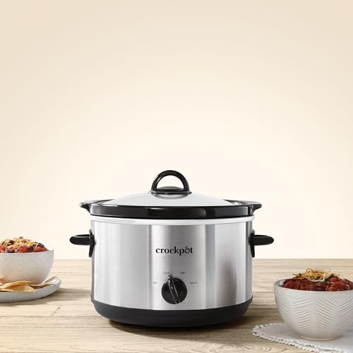 Crock-Pot 4.5 Quarts Manual Design Series Slow Cooker with 3 Manual Heat Settings Cooks Meals for 4 Plus People with Removable Stoneware Bowl, Silver - Image 2