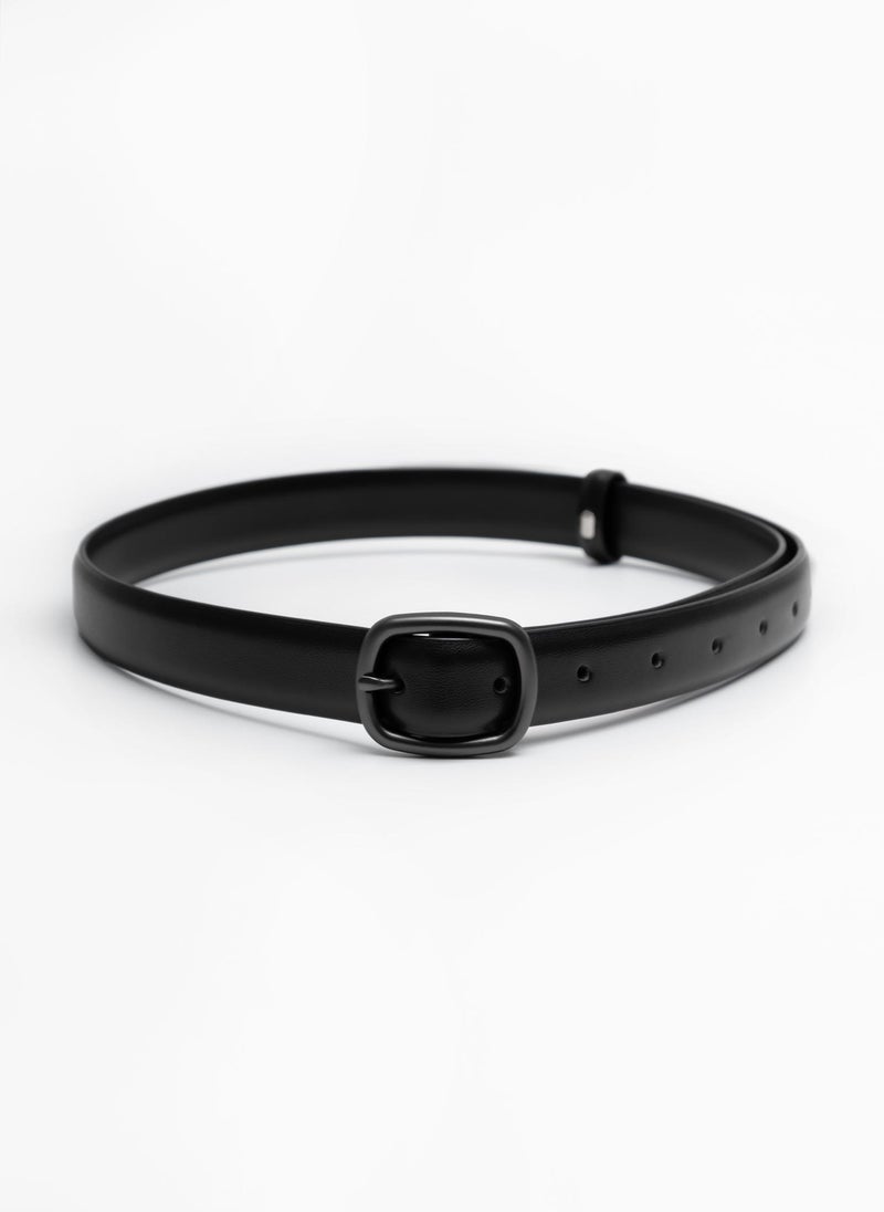 Lichi Slim leather belt with oval buckle - Image 2
