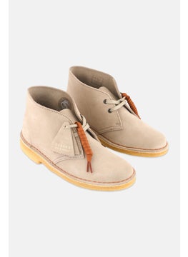 clarks Women Medium Lace Up Casual Desert Boots, Beige  - Image 1