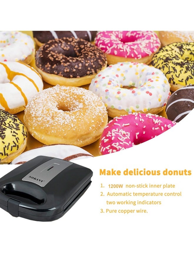 sokany - Mini Donut Maker,1200W Non-Stick Coating Plate,Double-Sided Heating Makes 16 Doughnuts for Kid Breakfast, Snacks, Maker Nuts or Vegan Donuts,SK-08023 - Image 1