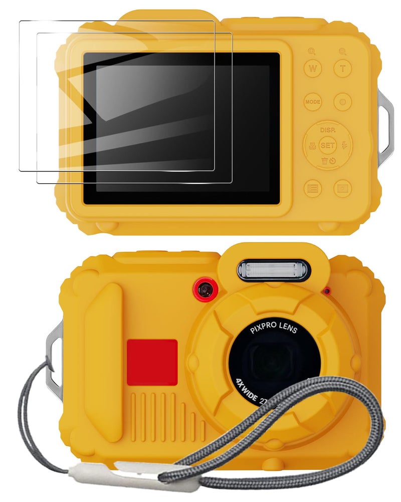 Tedubax Silicone Case for Kodak pixpro wpz2 Digital Camera with 2PCS Screen Protector and Lanyard - Yellow - Image 1