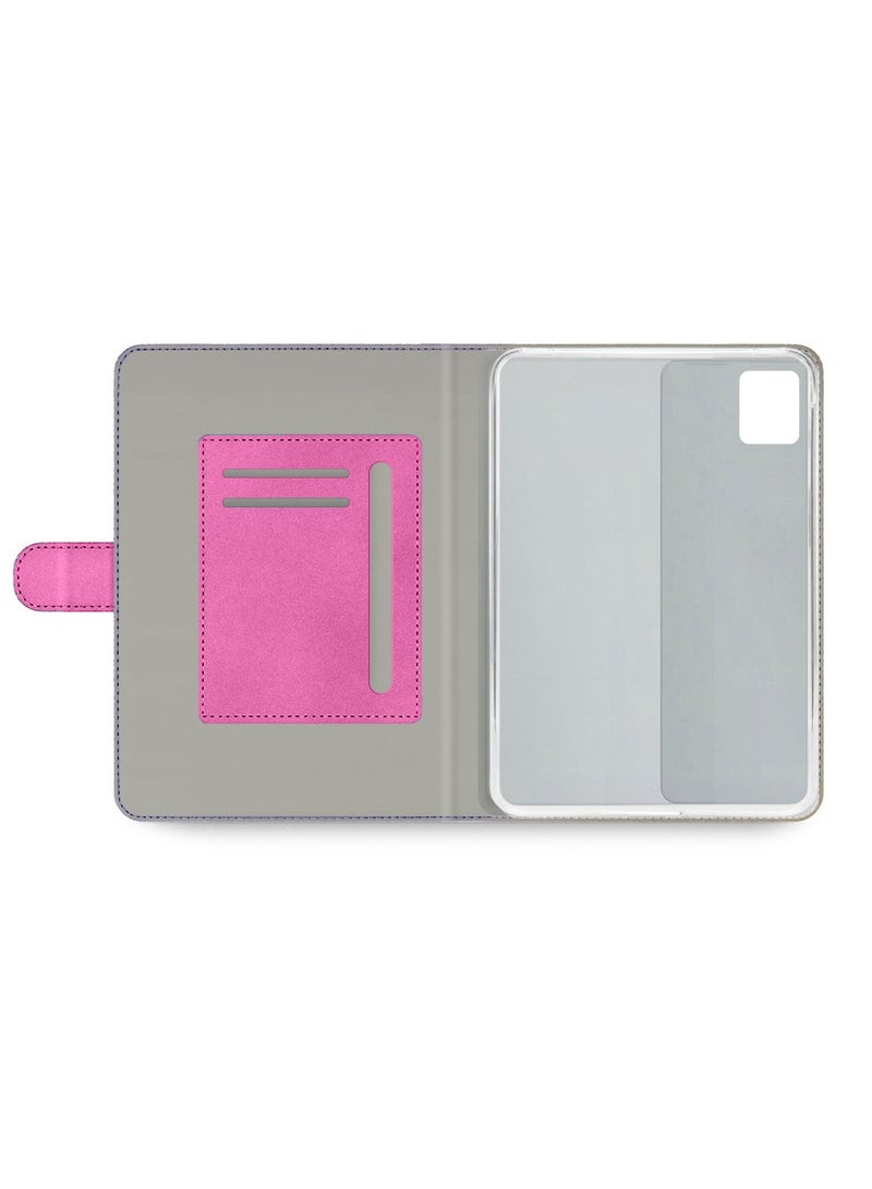 OMAKER Lenovo Tab M11 2024 (11 inch) PU Leather Magnetic Closure Flip Case Cover (TCFPSR) - Pink - Image 3