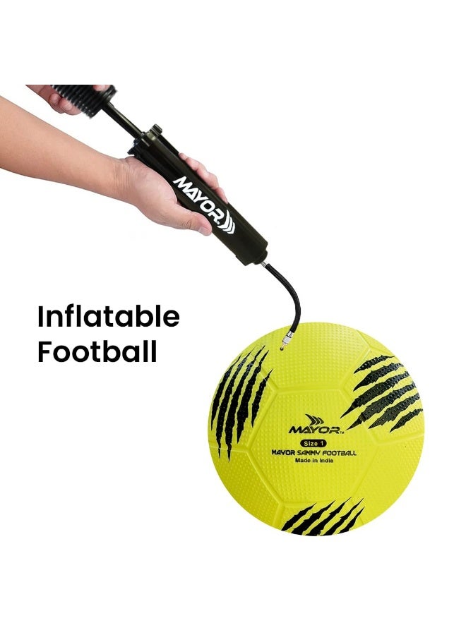 مايور كرة قدم للأطفال من مايور سامي – الحجم 3، لون اصفر | كرة داخلية وخارجية من PVC للأطفال دون 9 سنوات - Image 3