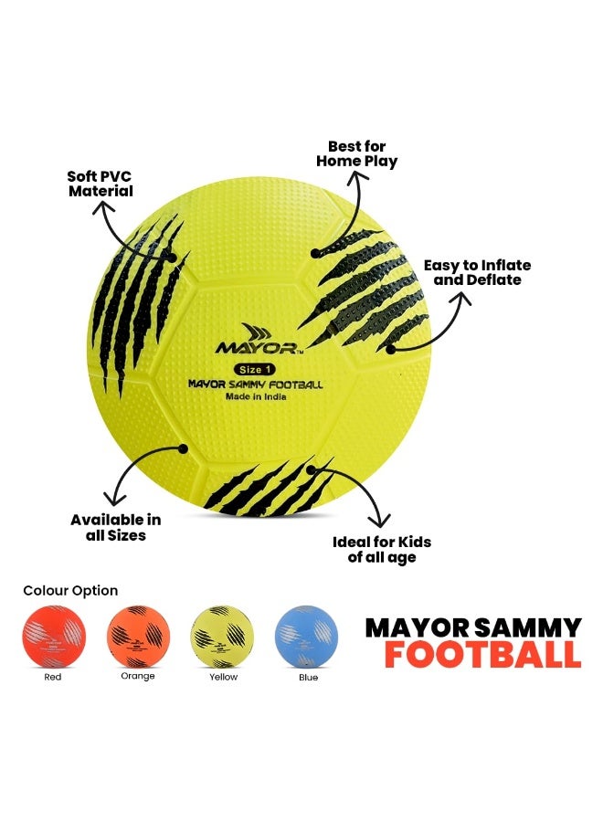 مايور كرة قدم للأطفال من مايور سامي – الحجم 3، لون اصفر | كرة داخلية وخارجية من PVC للأطفال دون 9 سنوات - Image 2