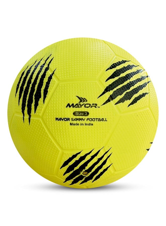 مايور كرة قدم للأطفال من مايور سامي – الحجم 3، لون اصفر | كرة داخلية وخارجية من PVC للأطفال دون 9 سنوات - Image 1