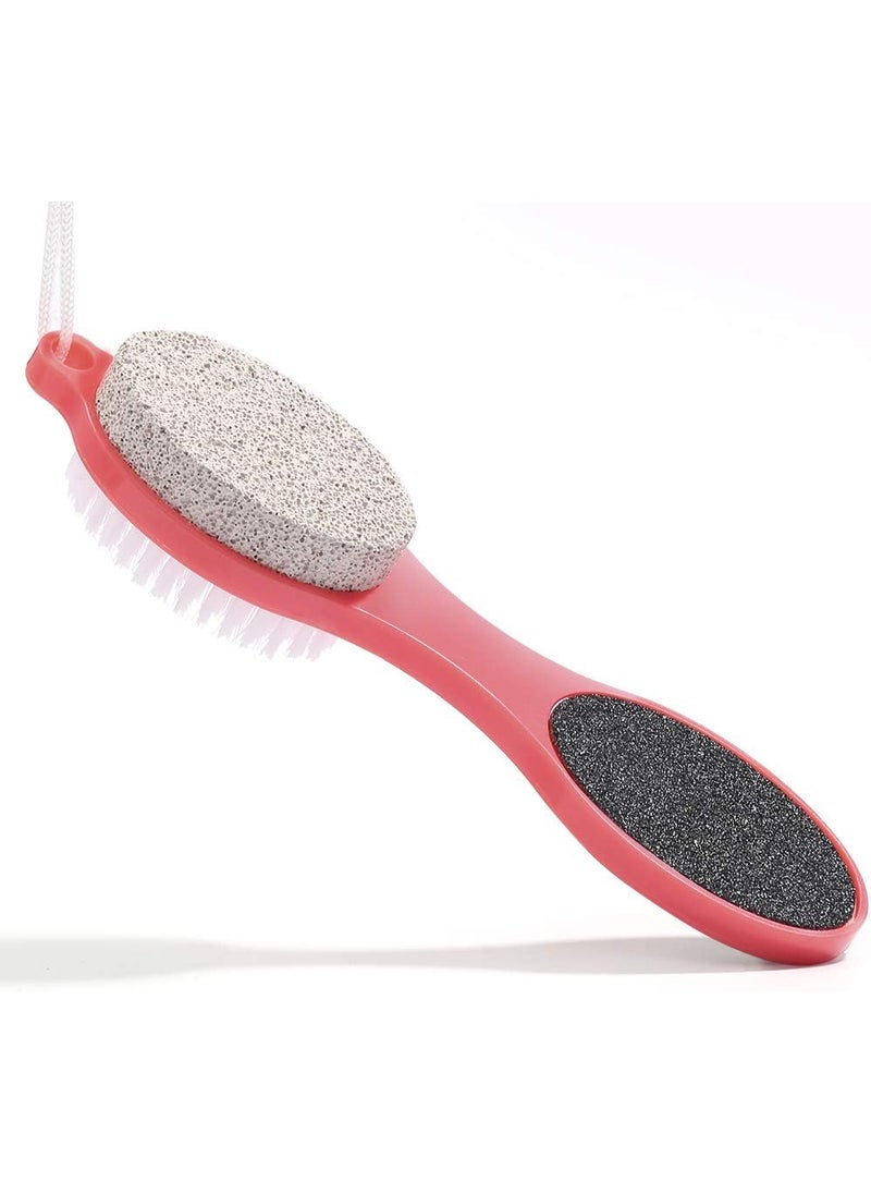 CAREHOOD - CAREHOOD Foot File Callus Remover  Multi Purpose 4 in 1 Feet Pedicure Tools with Foot Scrubber Pumice Stone Foot Rasp and Sand Paper for Home Foot Care Red Pedicure Foot File - Image 1