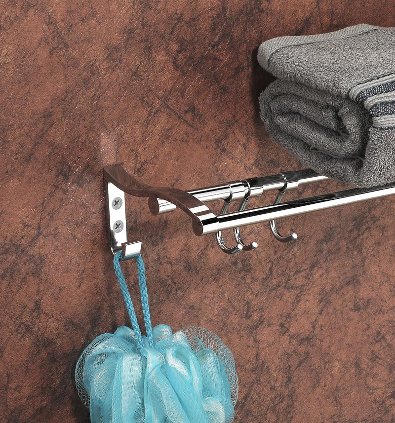 iSTAR New Look Double Rod Towel Rod Silver Towel Holder 24 inch Longer 2 Bar Towel Rod, Stainless Steel - Image 3