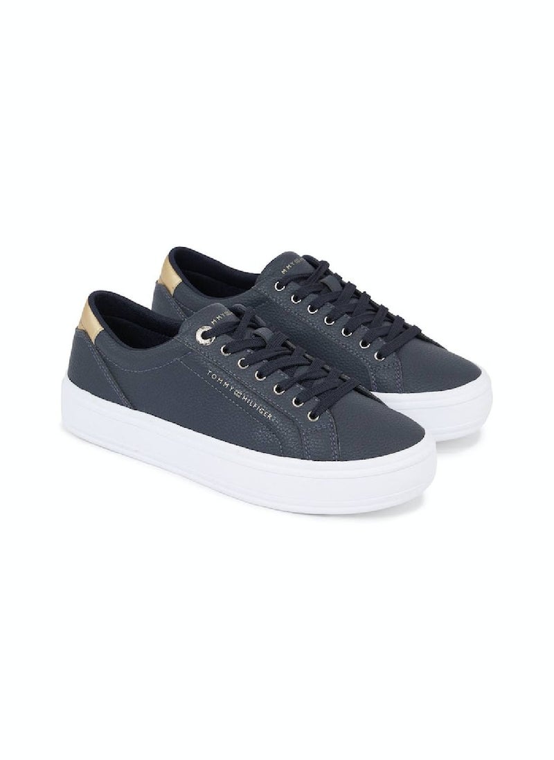 Women's Essential Metallic Heel Lace-Up Trainers -  Mixed upper: leather, nylon, polyurethane, Blue - pzsku/Z75D804182747CFA3F6D7Z/45/_/1724216610/a3c22d69-c7f4-47ce-92dd-f3fbfc353b11