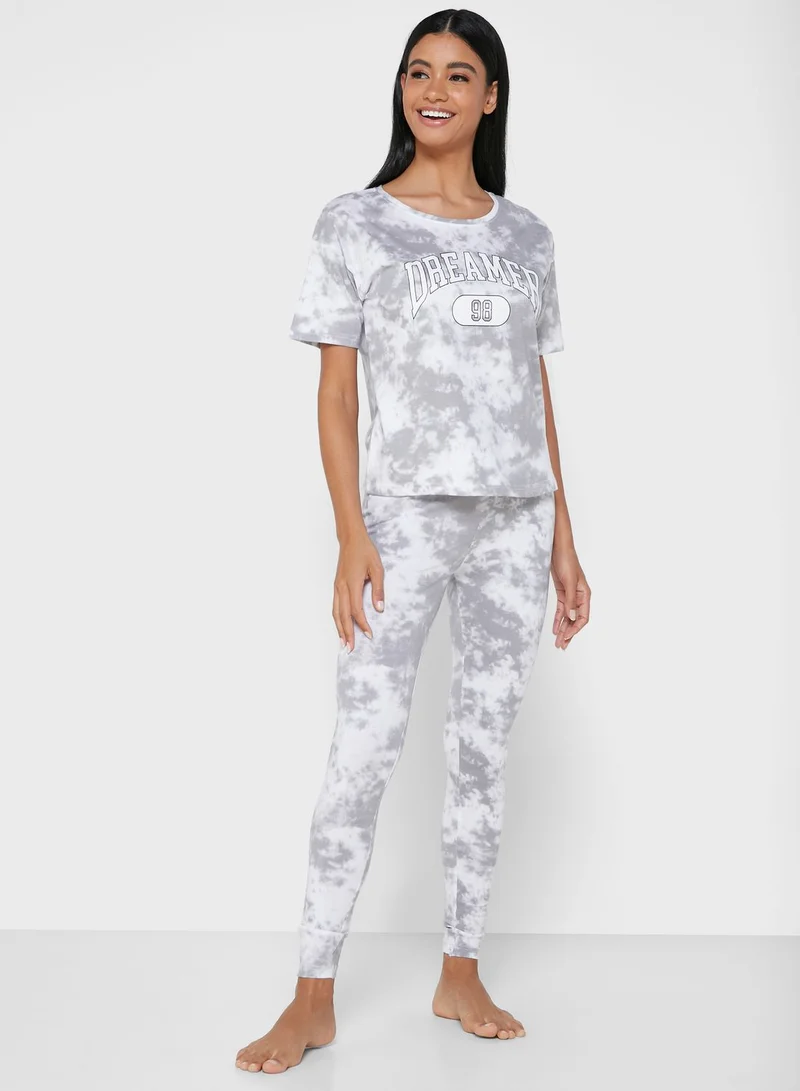 NEW LOOK Dreamer Tie Dye Pyjama Set