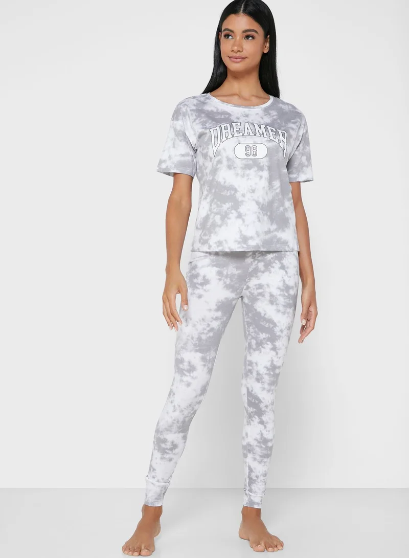 NEW LOOK Dreamer Tie Dye Pyjama Set