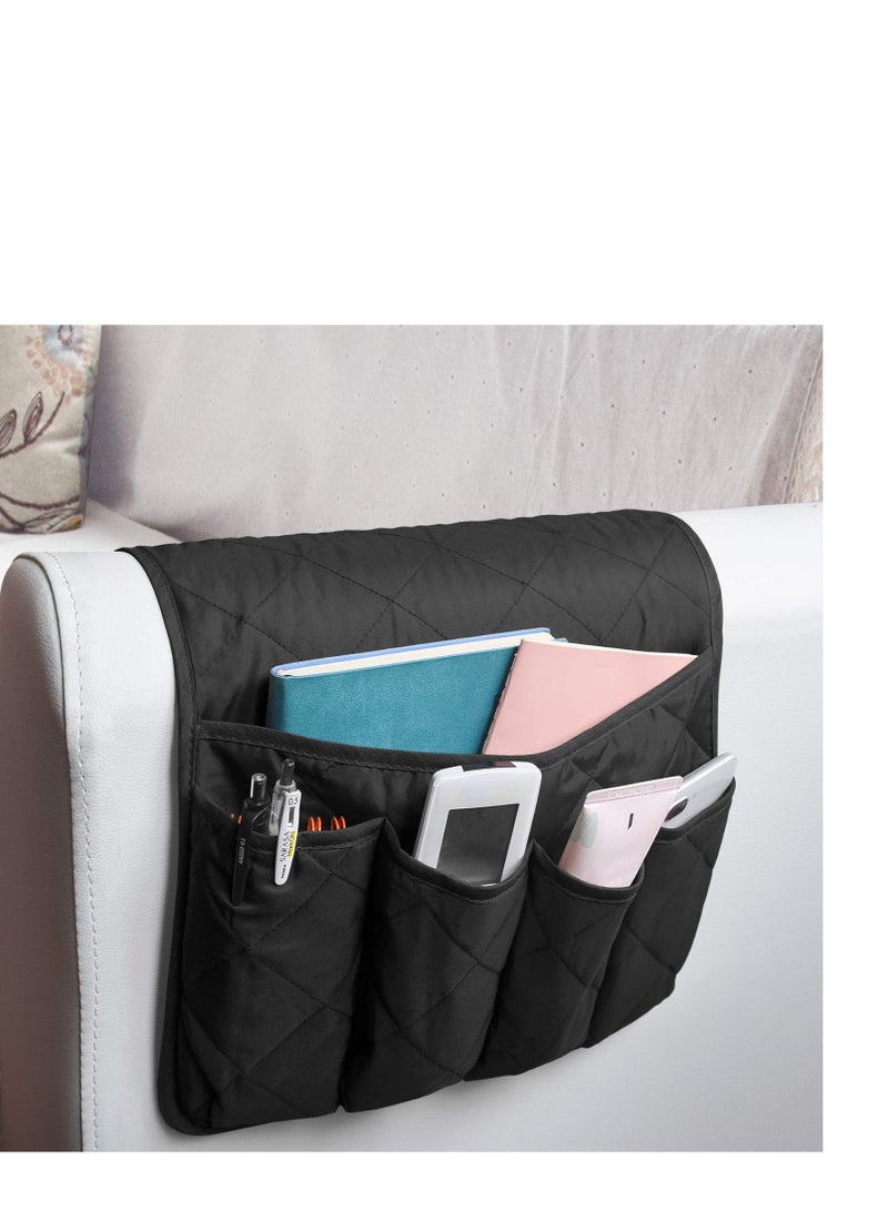 Sofa Armrest Organizer Couch Arm Chair Caddy Sofa Cover Remote Control Magazine Book Smart Phone Tablet Storage Non Slip Holder for Home Bedroom Office Hotel  - Image 3