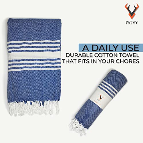 PATVY Bath Towels| Light Weight Turkish Style Bath Towels For Men Large Size Cotton|75 X 150Cm Quick Absorption &Faster Drying Bath Towel For Women| 100% Cotton (Pack Of 2, Royal Blue & Pink), 90 TC - Image 4