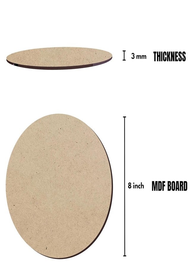 GreyArt Round MDF Art Board 8 inch, Circle MDF Pine Wood Sheet 3mm, Used for Craft, Painting, Mandala, Resin, Lippan Art, Decoration, Cake Base, Children Creativity DIY Set (Pack of 5) - Image 2