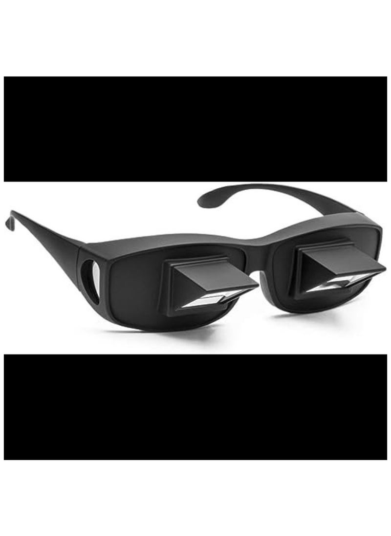 MIRFA Prism Glasses, Horizontal Glasses, Lazy Spectacles, Bed Prism, Lie Down and Read/Watch TV, Worn Over Normal Glasses  - Image 1