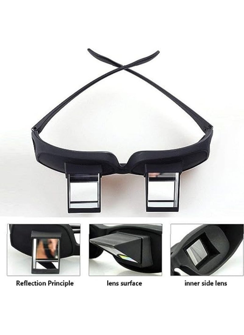 MIRFA Prism Glasses, Horizontal Glasses, Lazy Spectacles, Bed Prism, Lie Down and Read/Watch TV, Worn Over Normal Glasses  - Image 4