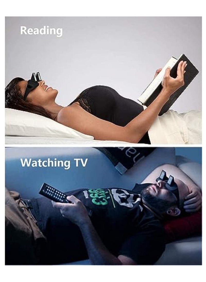 MIRFA Prism Glasses, Horizontal Glasses, Lazy Spectacles, Bed Prism, Lie Down and Read/Watch TV, Worn Over Normal Glasses  - Image 2