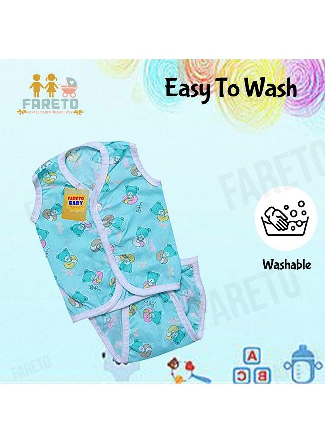FARETO New Born Baby Unisex Jhabla Set With Single Layer Matching Cloth Diapers;Vest Set With Indian Style Tying Langots;Nappy Set Of 8(8 Jhablas & 8 Nappies)(0 6 Monthssize L 12 Inchs B 10 Inchs) - Image 4