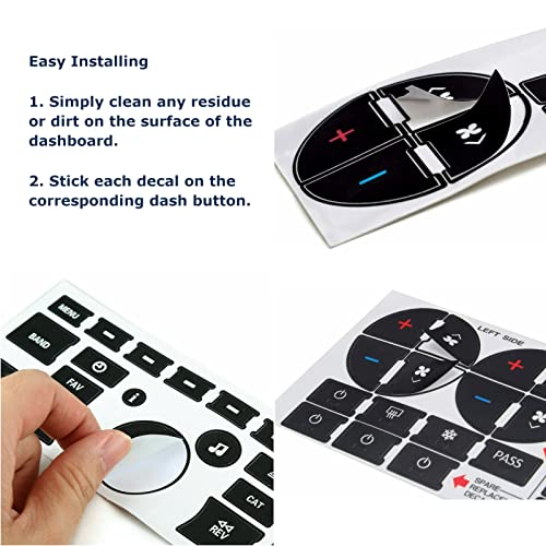 Ombialo AC Dash Button Repair Kit Stickers Decals Compatible with GM Vehicles GMC Chevrolet Tahoe Yukon Acadia Sierra 20062014 1Pc - Image 5