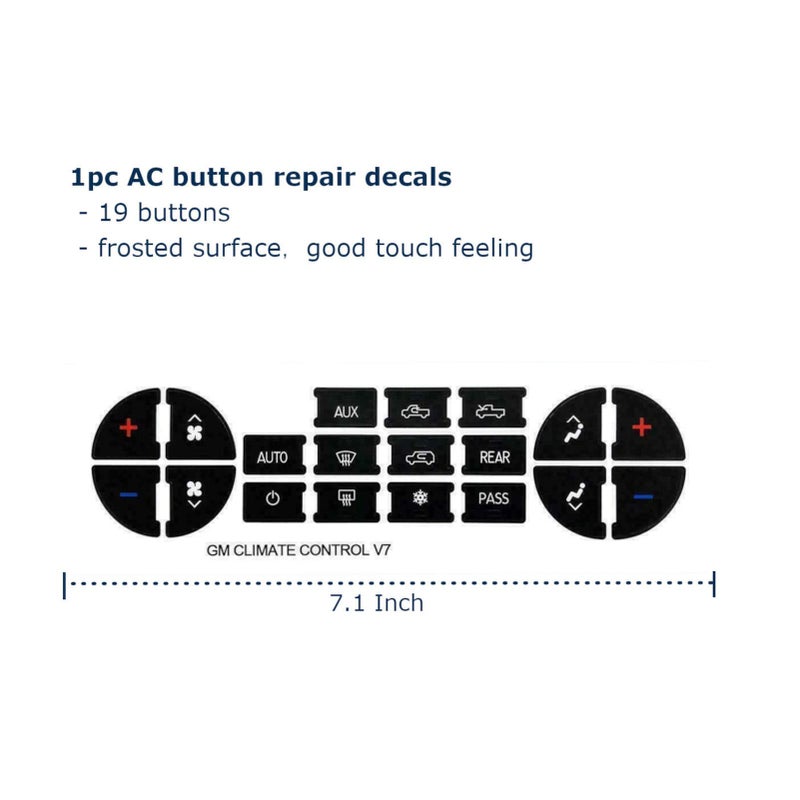 Ombialo AC Dash Button Repair Kit Stickers Decals Compatible with GM Vehicles GMC Chevrolet Tahoe Yukon Acadia Sierra 20062014 1Pc - Image 4