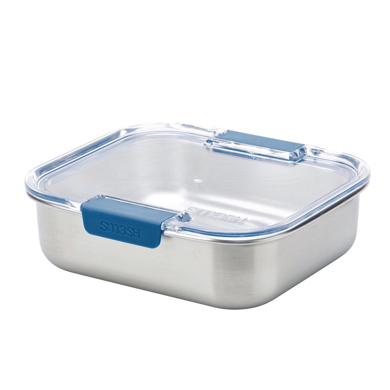 Smash Microwave Safe Stainless Steel LunchSandwichMeal Box Blue - Image 2
