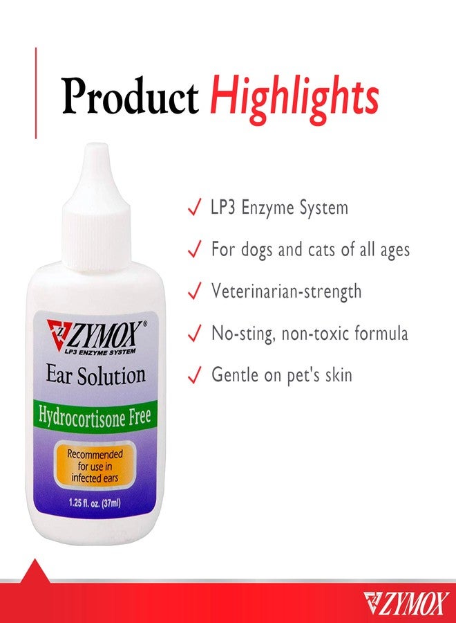Zymox Otic Enzymatic Ear Solution for Dogs and Cats to Soothe Ear Infections Without Hydrocortisone, 1.25oz - Image 3