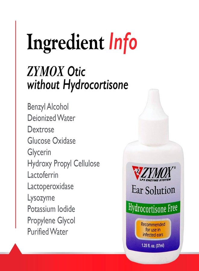 Zymox Otic Enzymatic Ear Solution for Dogs and Cats to Soothe Ear Infections Without Hydrocortisone, 1.25oz - Image 5