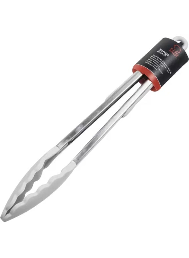 Chef Craft Stain Resistant Dishwasher Safe Premium Silicone Tong Grey 12inch - Image 2