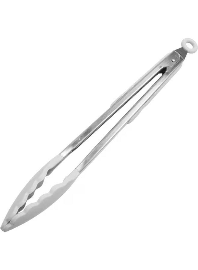 Chef Craft Stain Resistant Dishwasher Safe Premium Silicone Tong Grey 12inch - Image 1