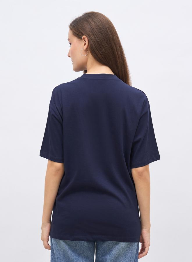 Styli Embroidered Detail Oversized Longline T-Shirt - Image 5