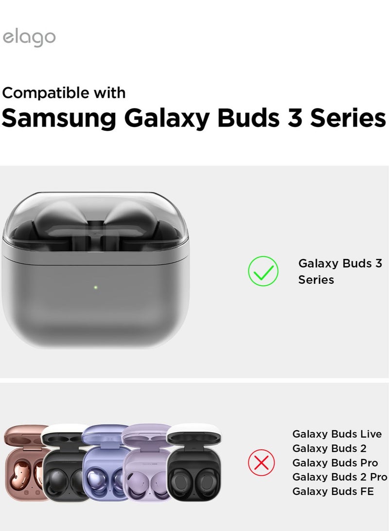 Elago AW5 Hang for Samsung Galaxy Buds3 and Galaxy Buds 3 Pro Case Cover with Carabiner - Light Grey - Image 2