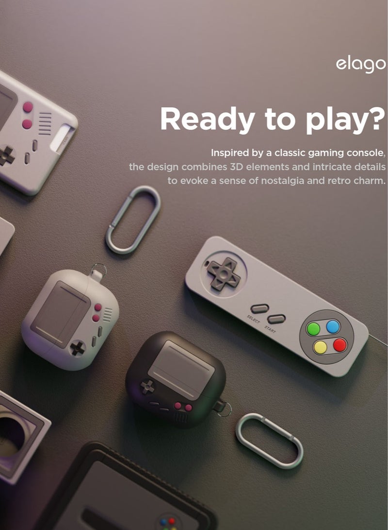 Elago AW5 Hang for Samsung Galaxy Buds3 and Galaxy Buds 3 Pro Case Cover with Carabiner - Light Grey - Image 3