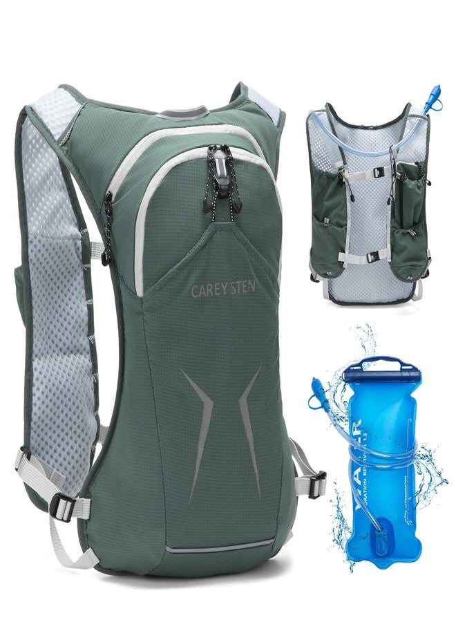 CAREYSTEN Carey Sten Lightweight Running Hydration Backpack, 1.5L Water Bag Running Vest for Marathon, Hiking & Cycling, Breathable Adjustable Design, Unisex (Olive Green) - Image 1