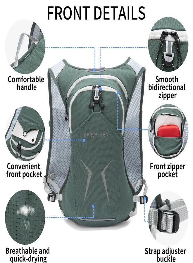 CAREYSTEN Carey Sten Lightweight Running Hydration Backpack, 1.5L Water Bag Running Vest for Marathon, Hiking & Cycling, Breathable Adjustable Design, Unisex (Olive Green) - Image 5