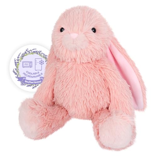 SuzziPals Heatable Coolable Pink Bunny Stuffed Animal Heating Pad for Soothing Relaxation Lavender Pink Bunny Plush for Discomfort Rabbit Stuffed Animals for Kids Bunny Plushies Gifts - Image 1
