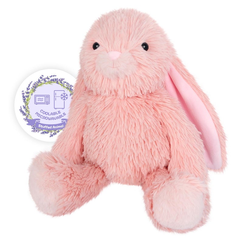 SuzziPals Heatable Coolable Pink Bunny Stuffed Animal Heating Pad for Soothing Relaxation Lavender Pink Bunny Plush for Discomfort Rabbit Stuffed Animals for Kids Bunny Plushies Gifts - Image 3