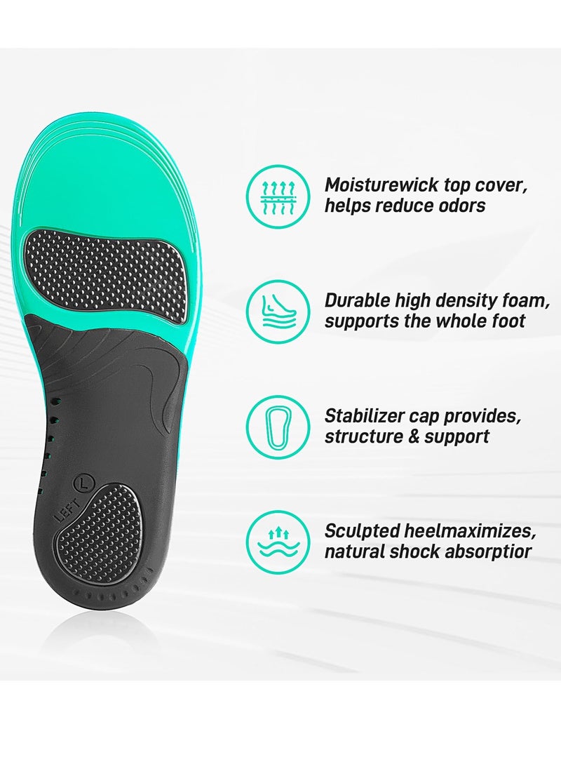 Flat Feet Orthotic Insert, Foot Pain Relief Orthotics Shoe Inserts for Metatarsalgia, High Arch Support Insoles for Shoe Insole, Memory Foam Insoles (Size: L, Men's 8.5-9.5 | Women's 10.5-11.5)