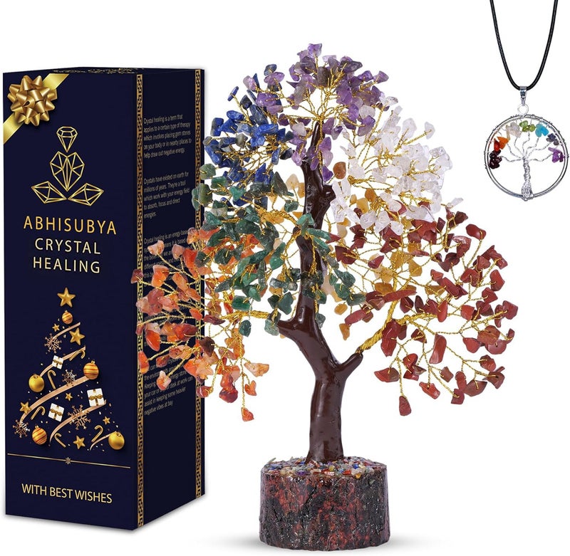Abhisubya Seven Chakra Crystal Tree  Crystal Gifts  Chakra Tree  Gemstone Tree  Crystal Tree of Life  Bonsai Tree  Birthday Gift for Women  House Warming Gifts New Home  Feng Shui  Money Tree