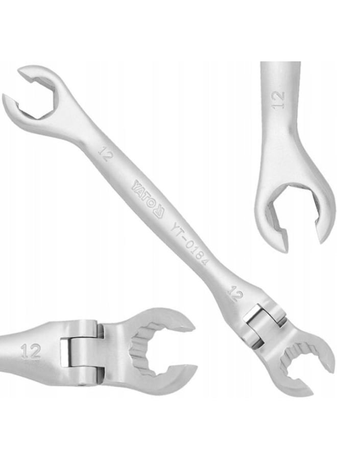 Yato YT-0184 Flexible Flare Nut Wrench - 12 mm Silver - Image 2